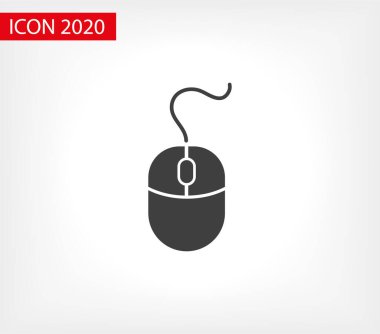 Bilgisayar Fare Simgesi Simgesi. PC Fare simgesi vektörü izole edildi. Simge bilgisayar fare ağı. Modern bilgisayar faresi, düz simge tasarımı