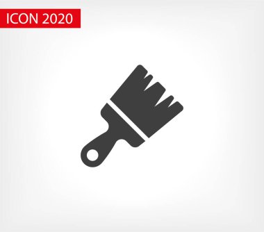 Boya fırçası düz simgesi. Fırça boya vektör çizim simgesi. Site tasarımı için boya fırçası simgesi sayfa sembolü. Resim fırçası simgesi EPS 10