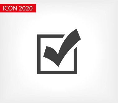 İzole edilmiş simgeyi kontrol et. Kontrol listesi simgesi. İşaretle, tik vektör simgesi. Simge Vektörünü İşaretle. Kontrol listesi işaretleme vektörü EPS 10