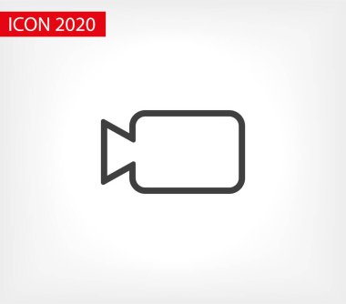 Video kamera simgesi. Sinema kamera ikonu. Film kamerası, film kamerası ikonu. Vektör simgesi EPS 10