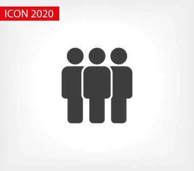 İnsanlar ikonu yönetir. Kişi sembolü. Çalışma Grubu Ekibi, Kalabalık Vektör İllüstrasyon ikonu. Piktogram grubu izole edildi. Halkın simgesi, kalabalığın sembolü. Sırada insanlar var