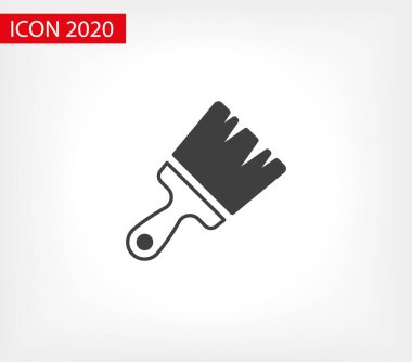 Boya fırçası düz simgesi. Fırça boya vektör çizim simgesi. Site tasarımı için boya fırçası simgesi sayfa sembolü. Resim fırçası simgesi EPS 10