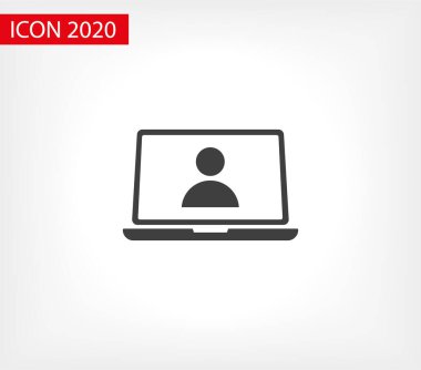 Laptop kullanıcı simgesi vektörü. Vektör web tasarımı