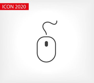 Bilgisayar Fare Simgesi Simgesi. PC Fare simgesi vektörü izole edildi. Simge bilgisayar fare ağı. Modern bilgisayar faresi, düz simge tasarımı