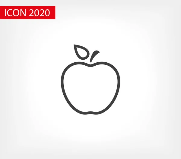 苹果矢量图标。Apple fruit illustration icon.web design vector logo 。独立于背景的苹果 — 图库矢量图片