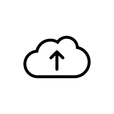 Bulut yükleme, doğrusal simge. Doğrusal ağ simgelerinden biri