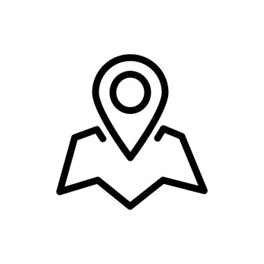 Haritada göster, doğrusal simge. Doğrusal ağ simgelerinden biri