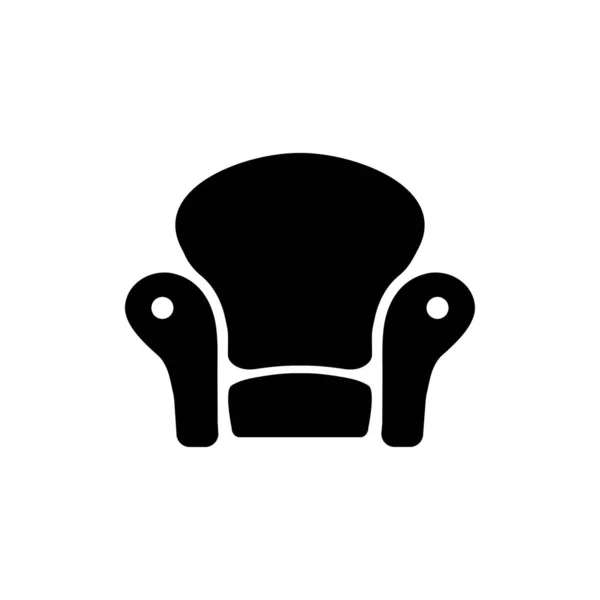 Sillón, silla, icono de muebles de diseño. Uno de los iconos web establecidos — Vector de stock