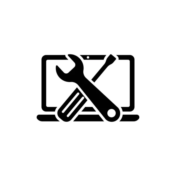 Reparar icono de la computadora. Uno de los iconos web establecidos — Vector de stock