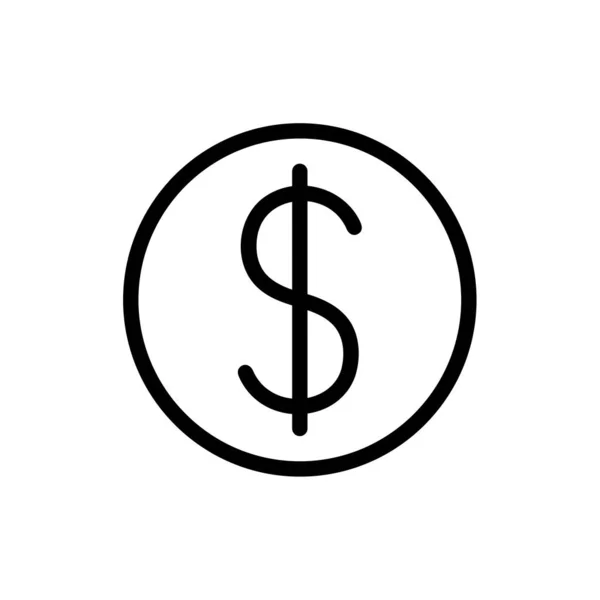 Dollar, icône linéaire. Un d'un ensemble d'icônes web linéaires — Image vectorielle