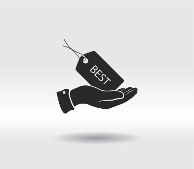 En iyi etiket simgesi, vektör illüstrasyonu. Düz tasarım biçimi