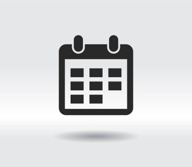 Takvim simgesi, vektör illüstrasyonu. Düz tasarım biçimi