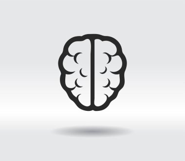 Beyin ikonu, vektör çizimi. Düz tasarım biçimi