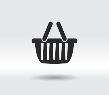 Sepet simgesi, vektör illüstrasyonu. Düz tasarım biçimi