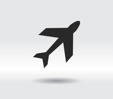 Uçak ikonu, vektör çizimi. Düz tasarım biçimi