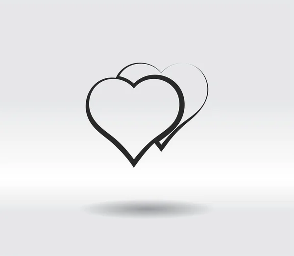 Kalp ikonu, vektör çizimi. düz tasarım biçimi — Stok Vektör