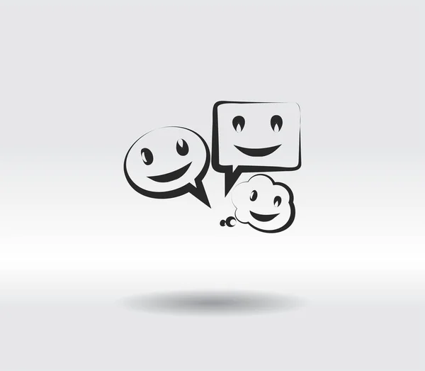 Glimlach pratende bel pictogram, vector illustratie. Vlakke ontwerpstijl — Stockvector