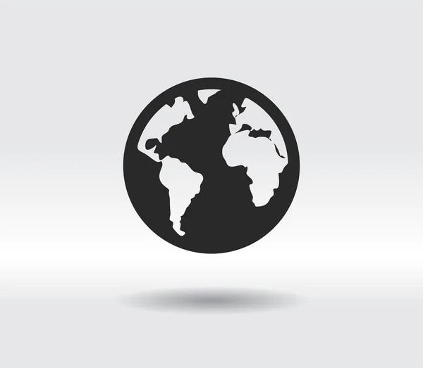 Globe icon, vector illustration. Flat design style — Stock Vector