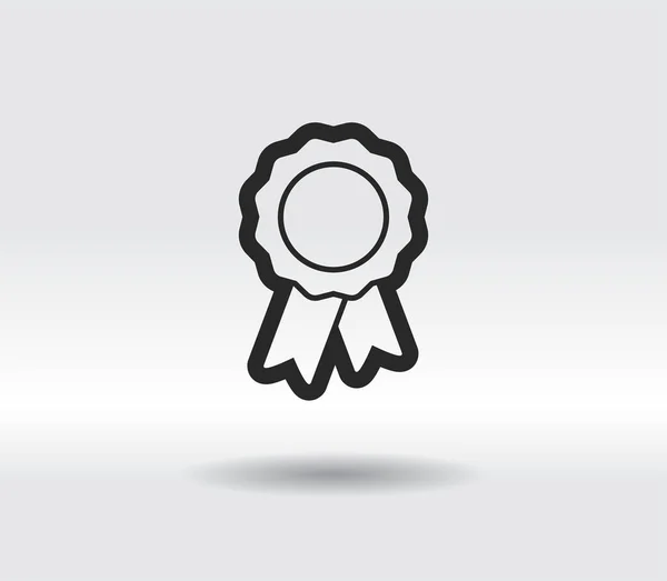 Badge met linten icoon, vectorafbeelding. Vlakke ontwerpstijl — Stockvector