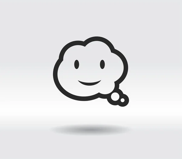 Glimlach pratende bel pictogram, vector illustratie. Vlakke ontwerpstijl — Stockvector