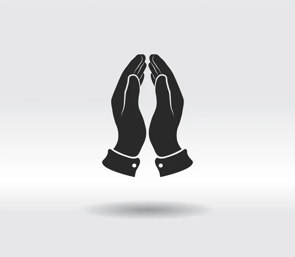 Ref. Praying hands icon, vector illustration. Плоский дизайн — стоковый вектор