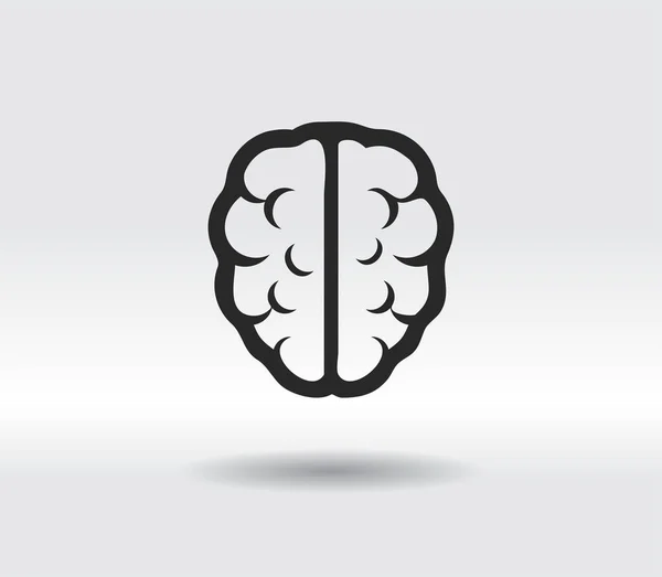 Icono del cerebro, ilustración vectorial. Estilo de diseño plano — Archivo Imágenes Vectoriales