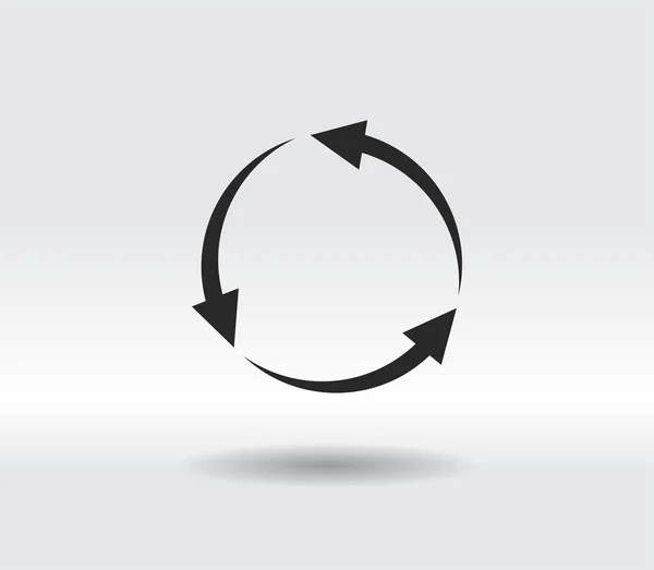 Cirkulära pilar ikon, vektor illustration. Platt design stil — Stock vektor