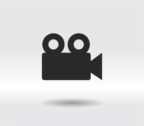 Icono de cámara de vídeo, ilustración vectorial. Estilo de diseño plano — Vector de stock