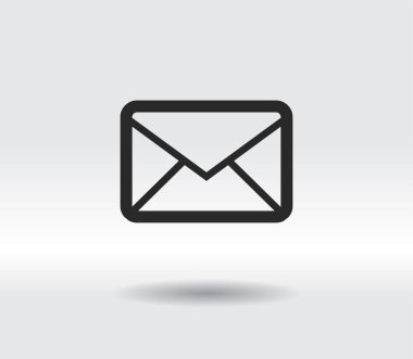 Zarf posta simgesi, vektör illüstrasyonu. Düz tasarım biçimi