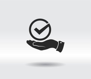 El ikonu ile tik tak, vektör illüstrasyonu. Düz tasarım biçimi