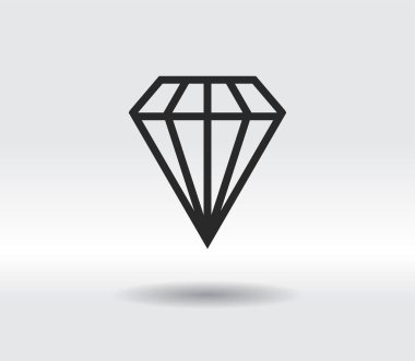 Elmas simgesi, vektör çizimi. Düz tasarım biçimi