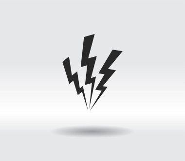 Şimşek simgesi, vektör çizimi. Düz tasarım biçimi