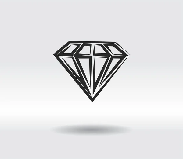 Diamant-Symbol, Vektorabbildung. Flacher Designstil — Stockvektor