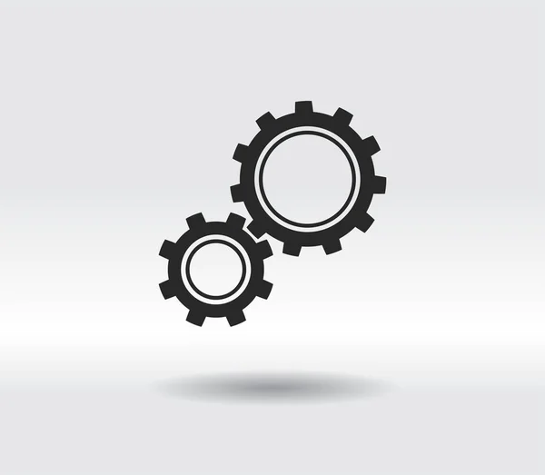 Gears icon, vector illustration. Flat design style — Stock Vector