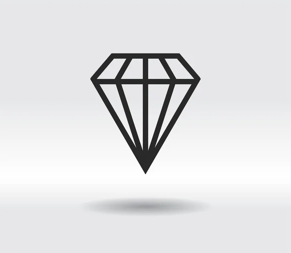 Diamant icoon, vectorillustratie. Vlakke ontwerpstijl — Stockvector