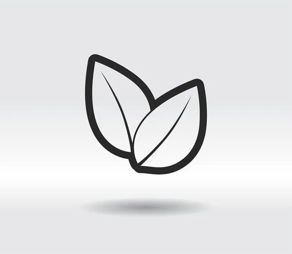 Icono de hoja, ilustración vectorial. Estilo de diseño plano — Vector de stock