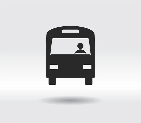 Otobüs simgesi, vektör illüstrasyonu. Düz tasarım biçimi Vektör Grafikler