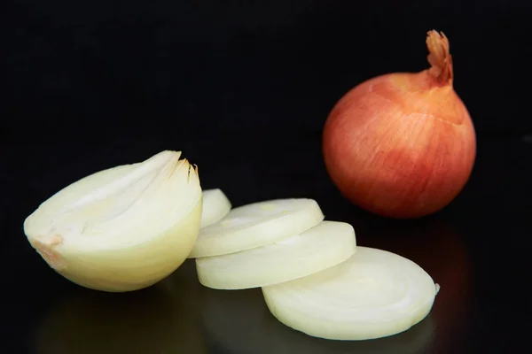 Cipolla Fondo Nero Cipolla Tritata — Foto Stock