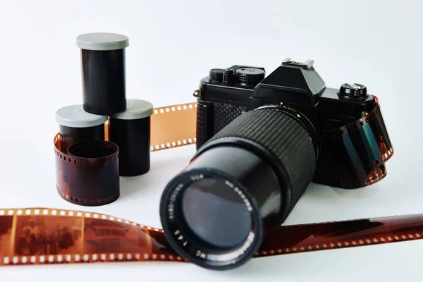 Filmkamera Und Film Gute Komposition — Stockfoto