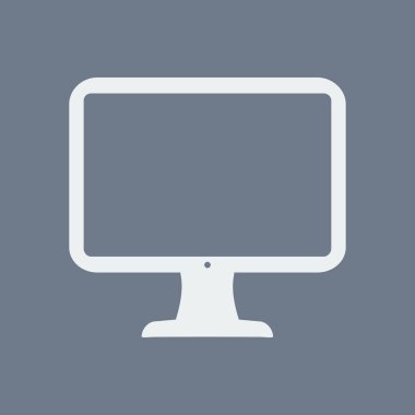 Bilgisayar ekran işareti simgesi. Düz tasarım stili.