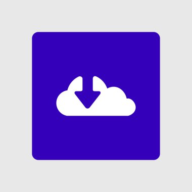 Bulut simgesinden indirin. Düğme yükleyin. Yük sembolü.