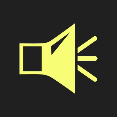 Hoparlör simgesi. Hoparlör ses işareti simgesi. Sembol ses. Düz tasarım stili. 