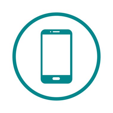 Smartphone simge vektör Illustration. Düz tasarım stili. 