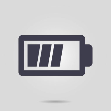 Pil şarj simge vektör. Düz tasarım stili.