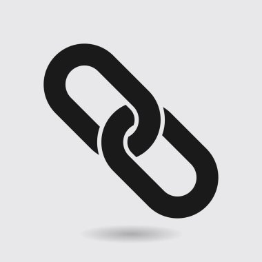 Bağlantı tek simge. Zincir bağlantı simgesi. Kaynağına bağlantı simgesi.