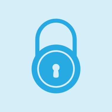 Kilit simgesi. Düz tasarım stili. Kullanıcı erişimi.