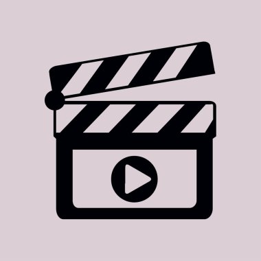 Film yapımcısı clapper kurulu simgesi. Düz tasarım stili.