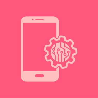 Teknolojik aygıt elektronik devre. Teknoloji düzeni kare simgesi. 