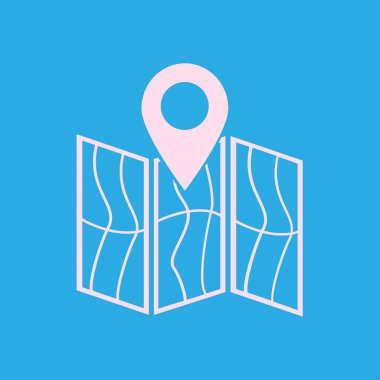 harita ve PIN, vektör çizim basit simgesi