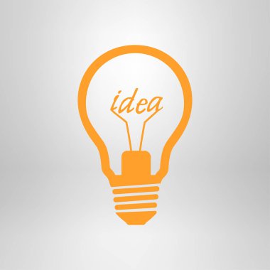 Işık lamba işareti simgesi. Fikir sembolü. Düz tasarım stili.